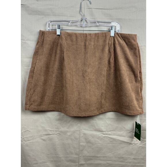 Halara Cocoa Brown High Waisted Mini Corduroy Plus Size Skirt, Size 1X - Picture 6 of 6